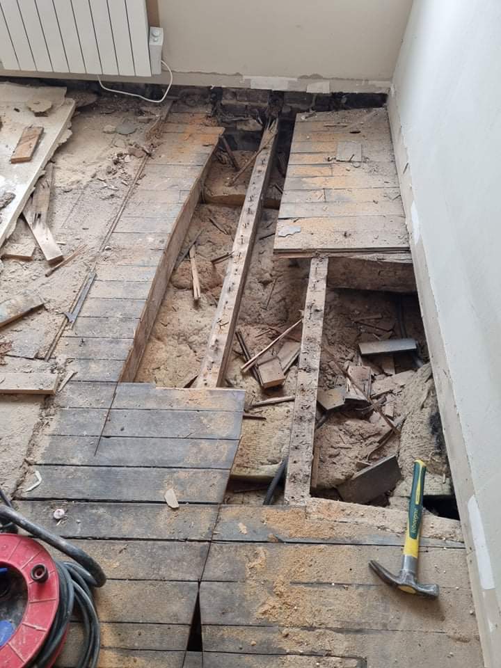 Bouguenais diagnostic affaissement du plancher pourri par termites